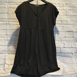 Black Button-Front Dress